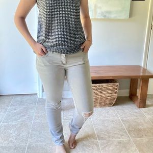 Gap Girlfriend Gray Jeans 26r distressed